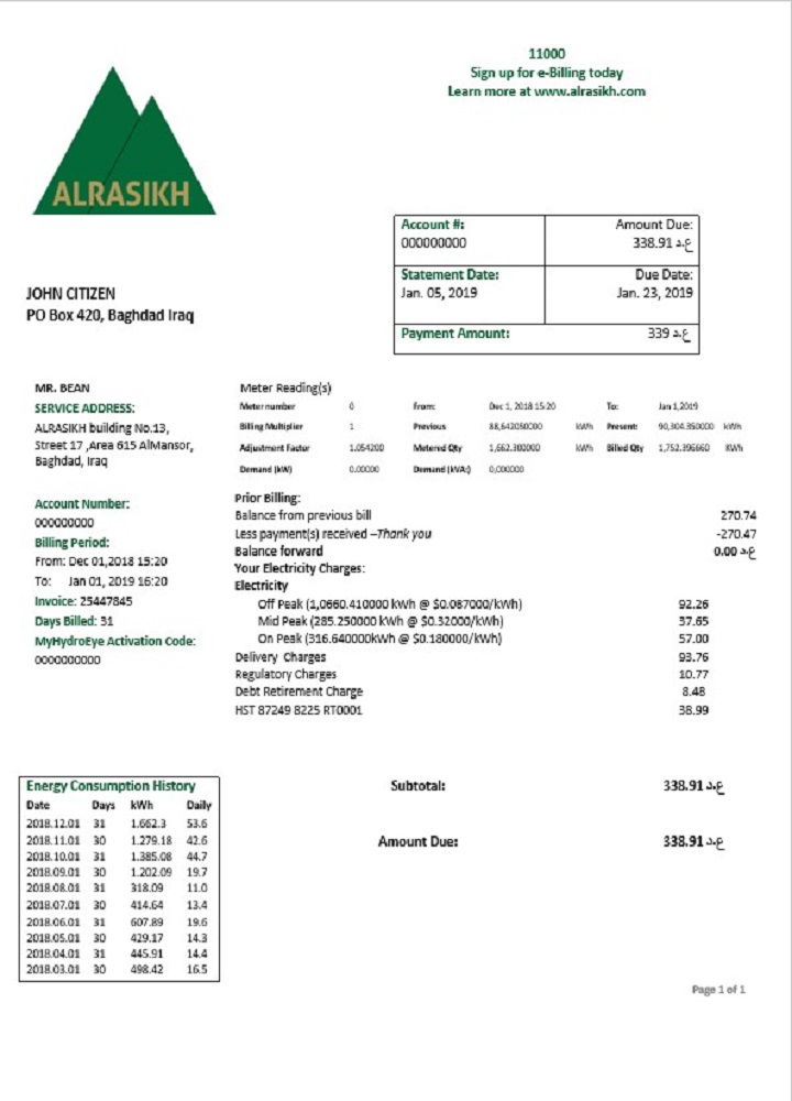  Minol USA business utility bill 